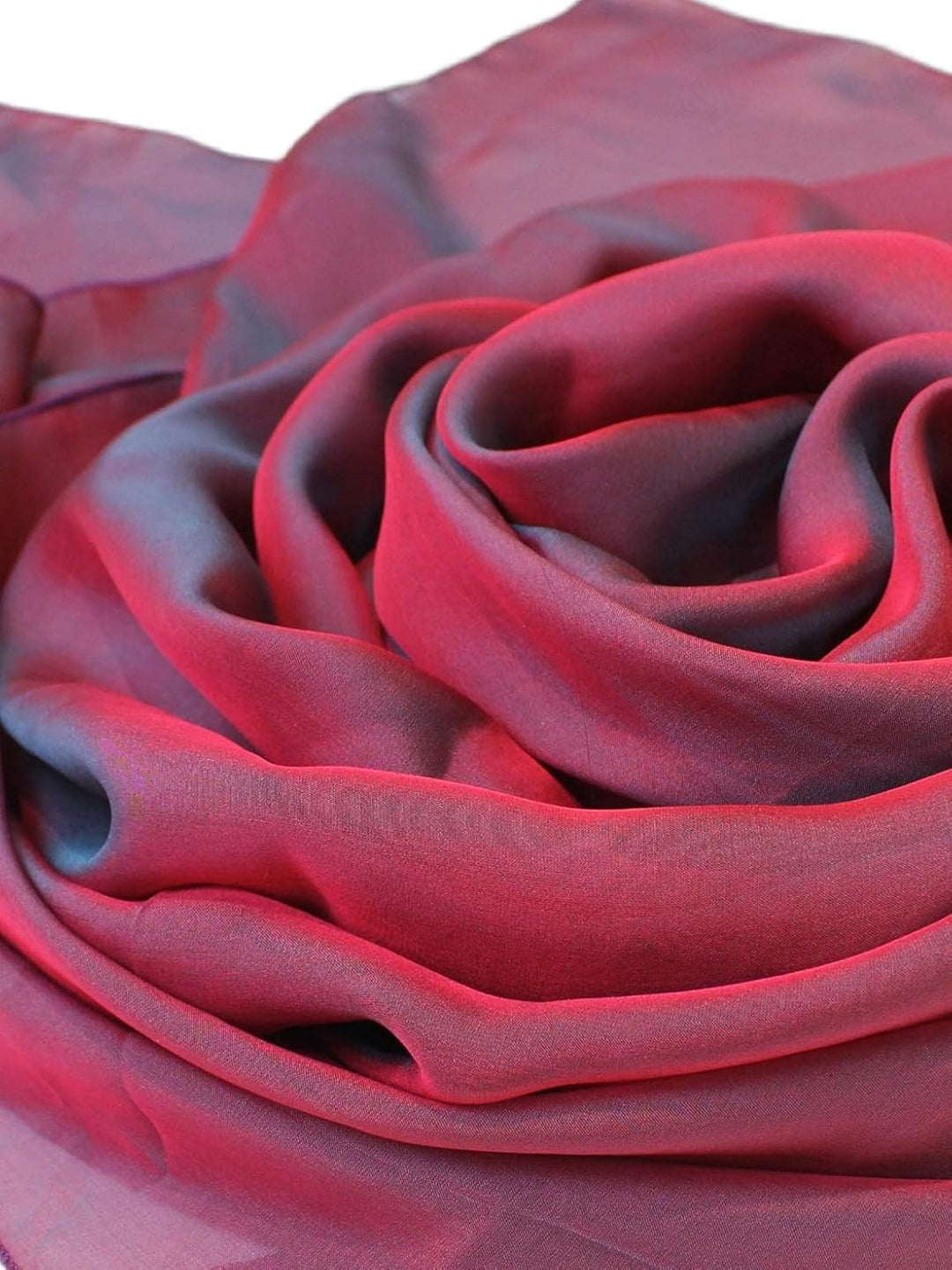 Prettystern Damen Unifarbe Seidentaft 100% Chiffon Seide festlich Stola Schultertuch Schal für Abend