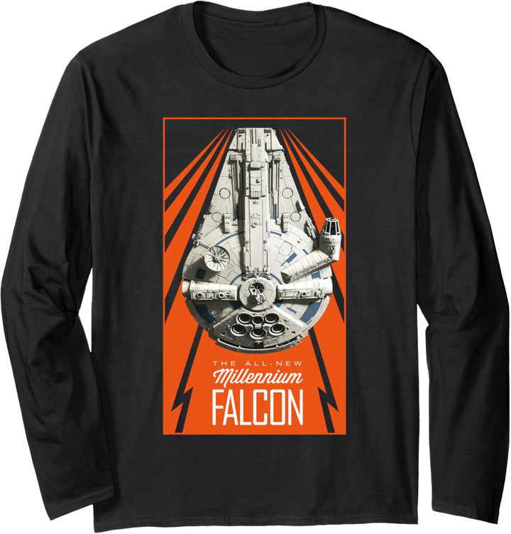 Star Wars Han Solo Movie Retro Falcon Poster Langarmshirt
