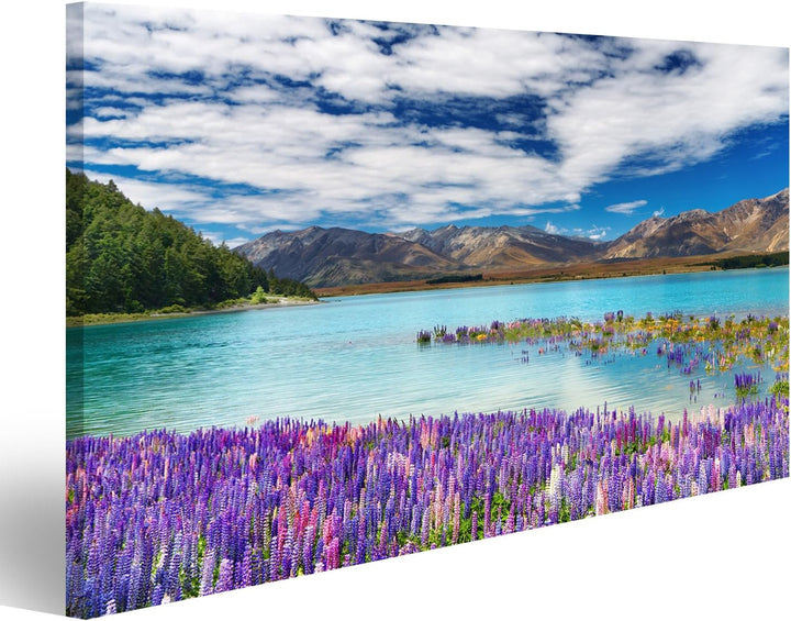 islandburner Bild auf Leinwand Lake Tekapo, Südinsel, Neuseeland Wandbild, Poster, Leinwandbild HRZ-