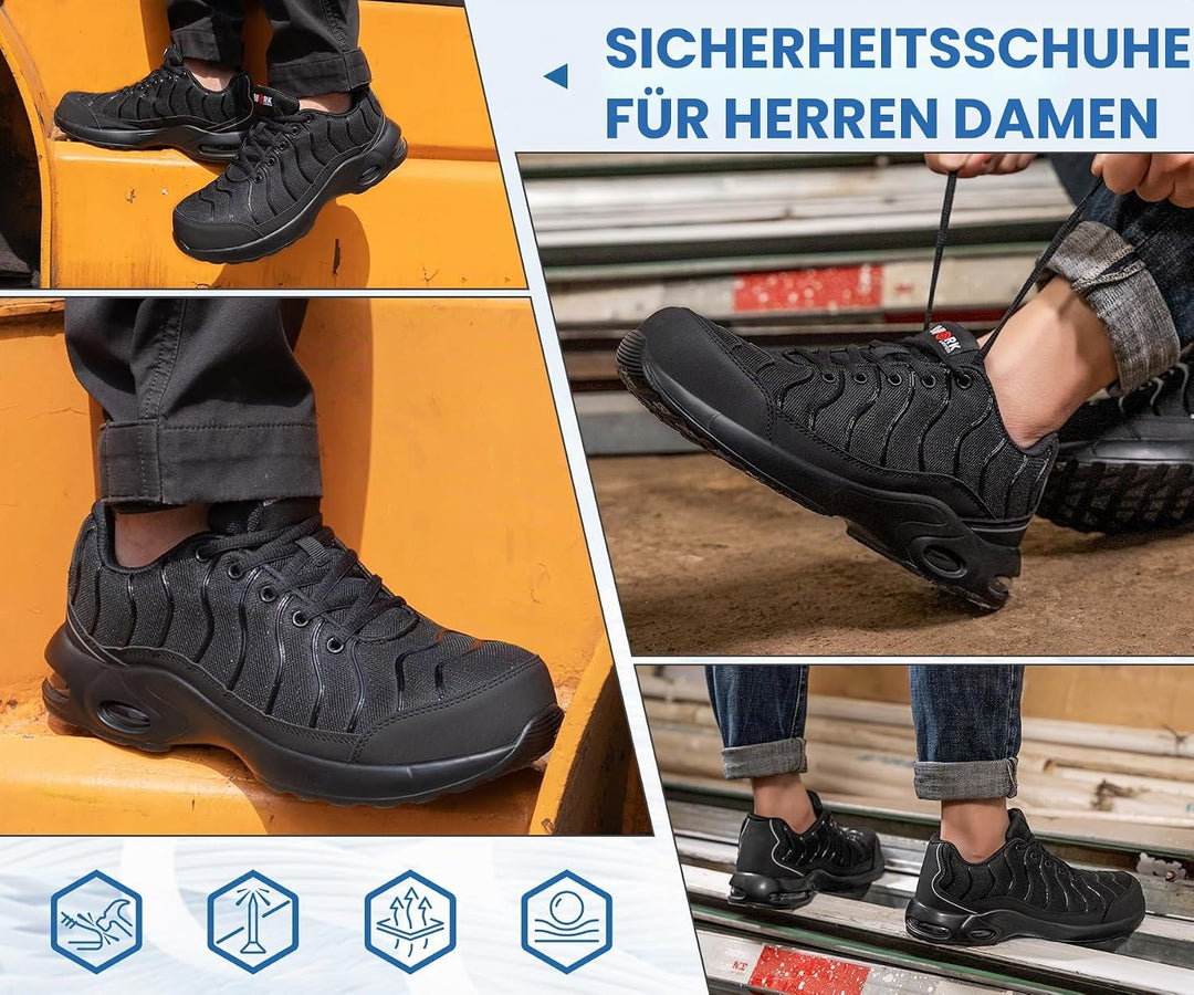 LARNMERN Arbeitsschuhe Herren Sicherheitsschuhe Damen 35-51 EU Leicht Pannensichere Sportlich Schutz