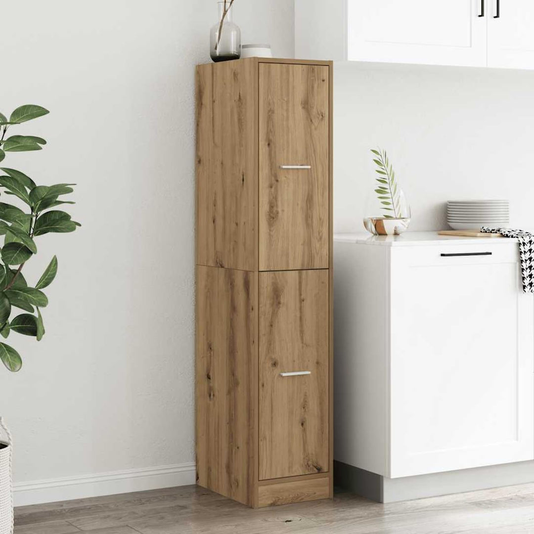 Homgoday Apothekerschrank Artisian Eiche Holzwerkstoff 4 Schubladen 30x41x144,5 cm - Dekorativ & Pra