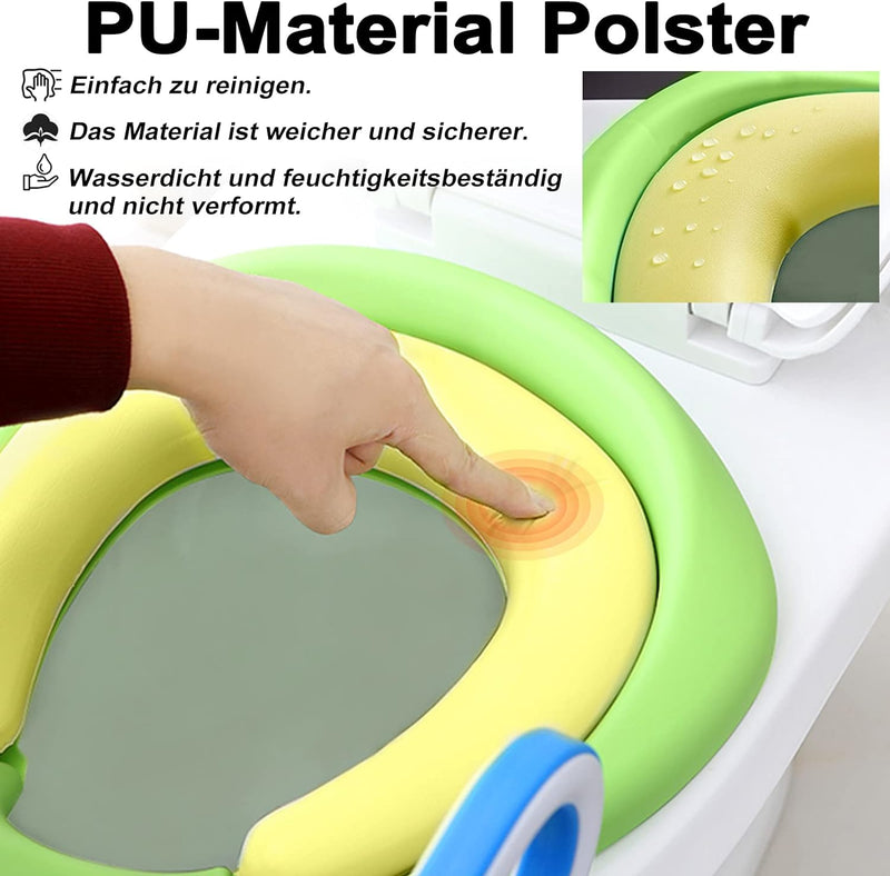HENGMEI Toilettensitz Kinder Toilettentrainer mit Treppe, Klappbarer Töpfchentrainer Toiletten Train