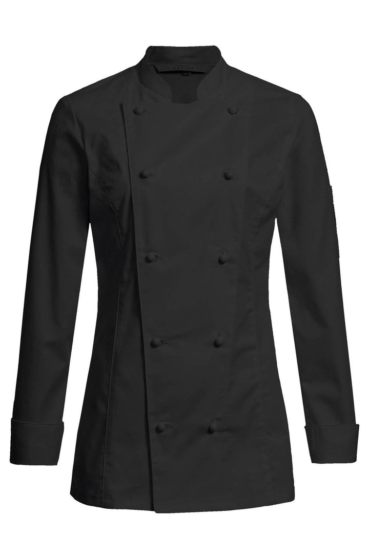 Greiff Gastro Moda Cuisine Damen Premium-Kochjacke Regular Fit L Schwarz, L Schwarz