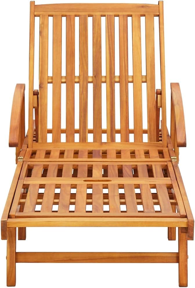 vidaXL 2X Akazienholz Massiv Sonnenliege mit Auflagen Klappbar Relaxliege Liegestuhl Gartenliege Hol
