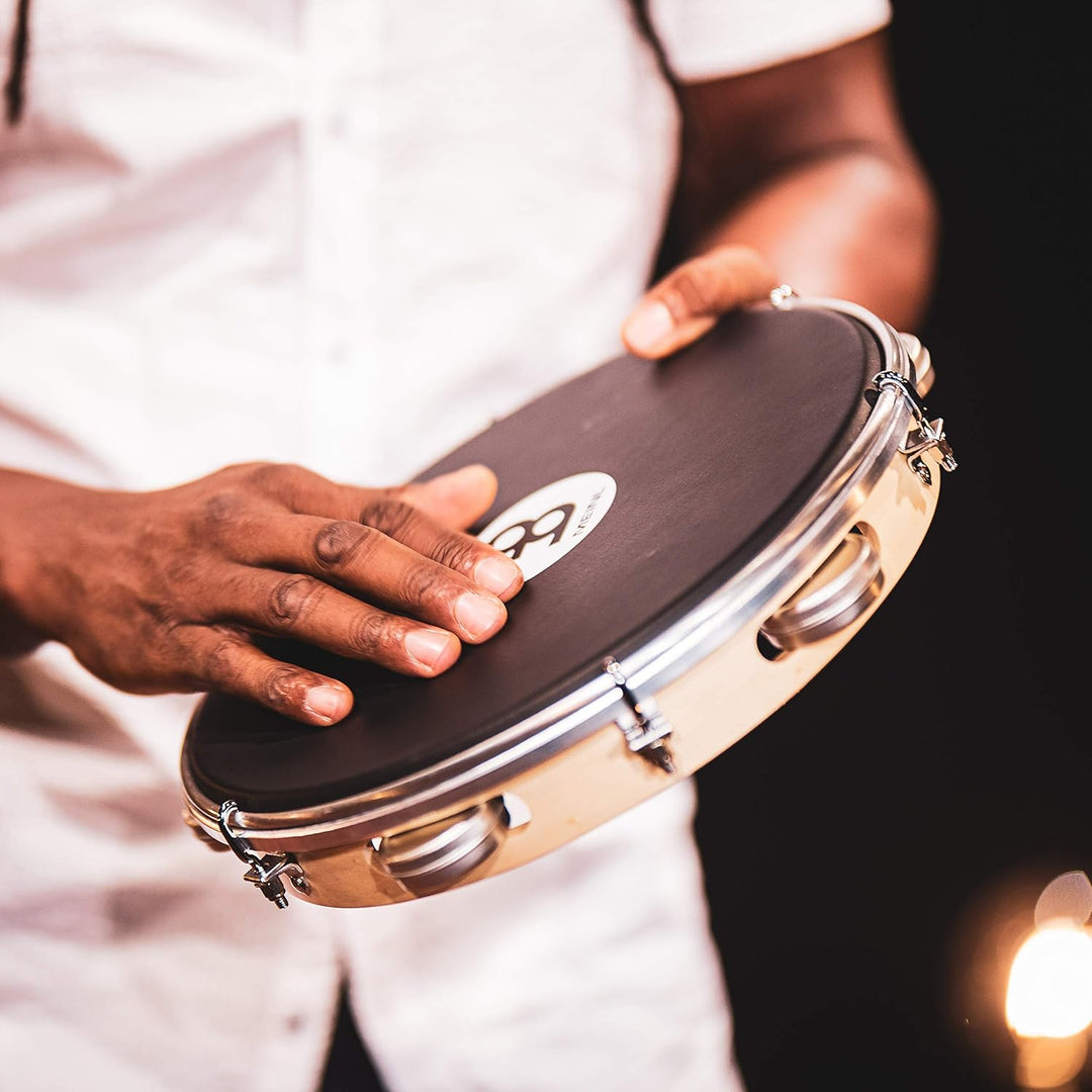 MEINL Percussion Wood Shaker Pandeiro 10" - Pappel Rahmen/5 Shaker/Nappa Fell (PAS10PW-NH)
