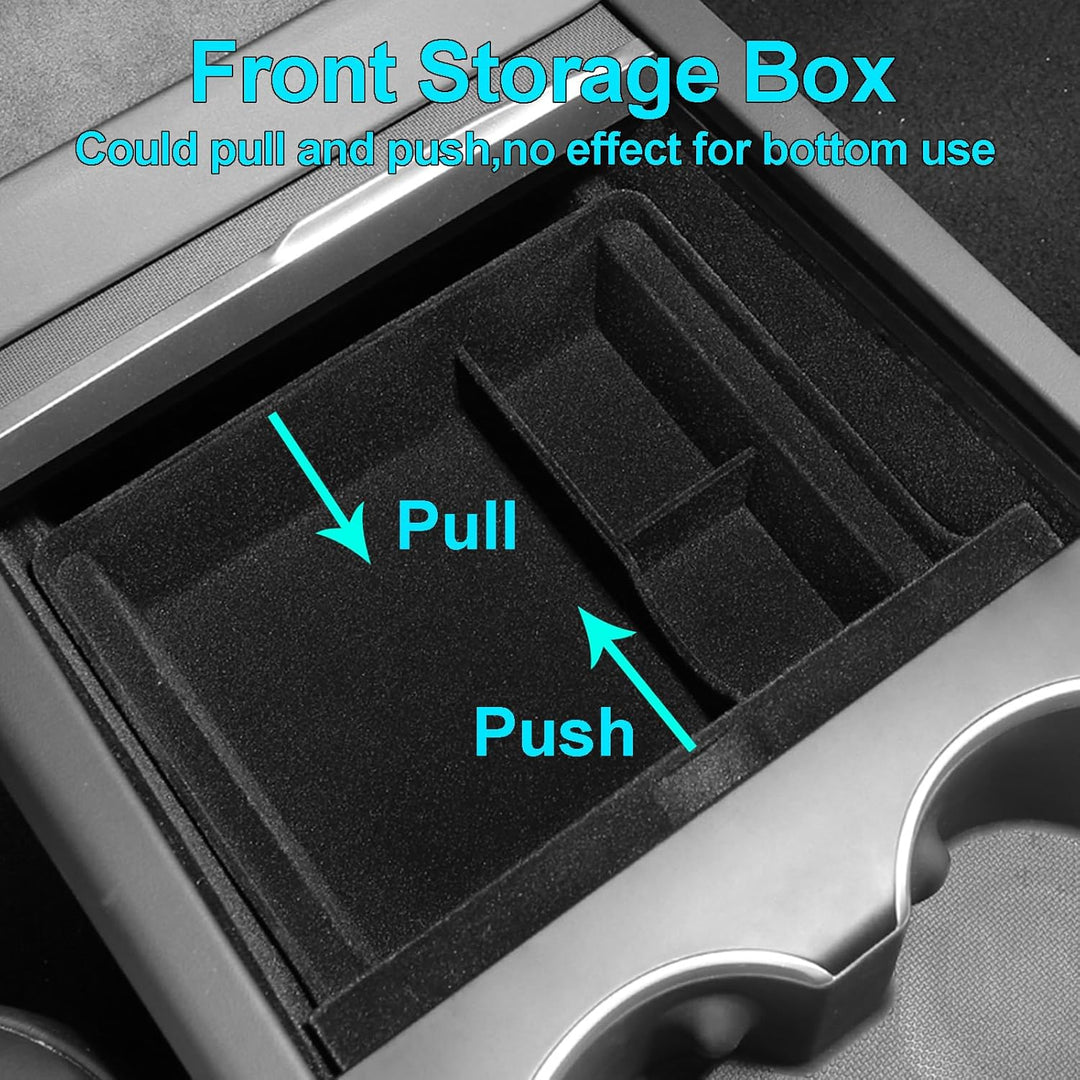 MIEBA 2 Pack Zubehör für Tesla Model 3 Highland 2024 Mittelkonsole Organizer-Ablage, für Tesla Model