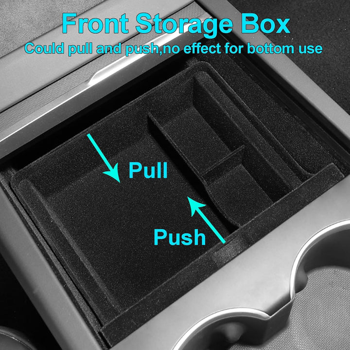 MIEBA 2 Pack Zubehör für Tesla Model 3 Highland 2024 Mittelkonsole Organizer-Ablage, für Tesla Model