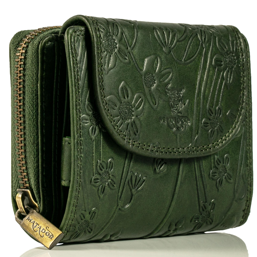 MATADOR |SARAGOSSA| RFID Blocker Leder Portemonnaie Damen| Geldbeutel Portmonee Damen mit Geschenk B