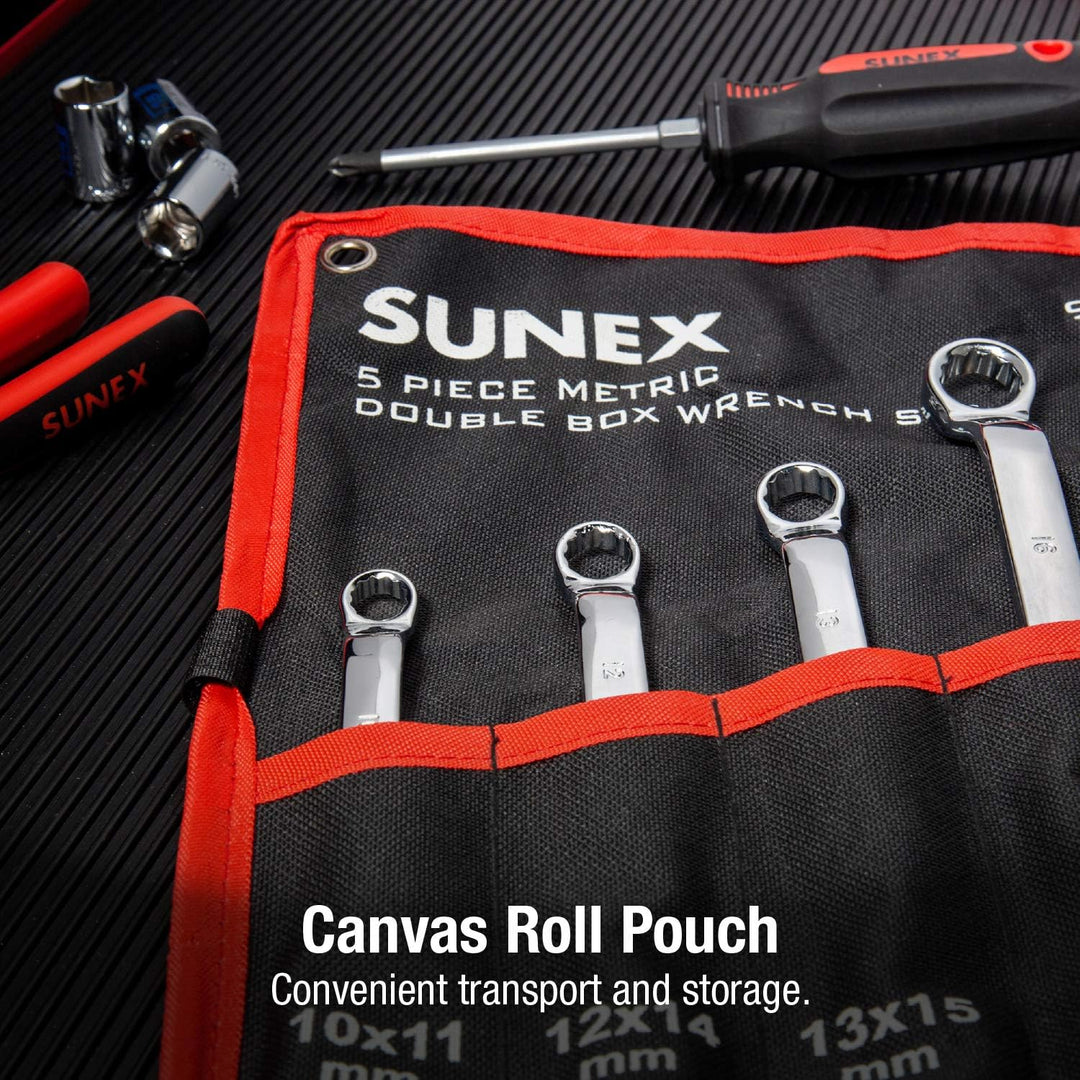 Sunex Tools 9950M Metrisches Doppelschlüssel-Set, 5-teilig Metrisches Doppelringschlüssel-Set., Metr