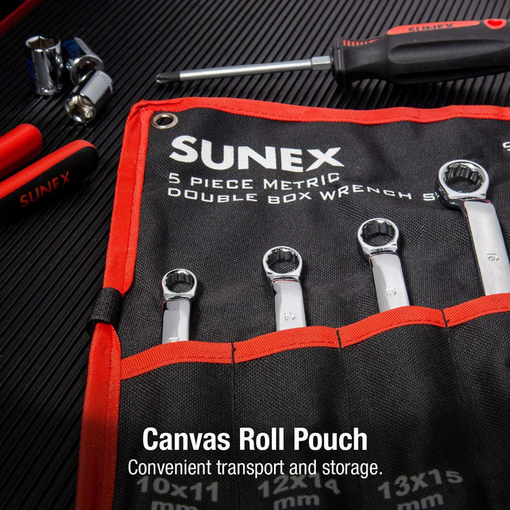 Sunex Tools 9950M Metrisches Doppelschlüssel-Set, 5-teilig Metrisches Doppelringschlüssel-Set., Metr