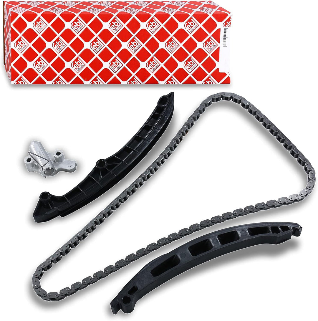 febi bilstein 40672 Steuerkettensatz für Nockenwelle, mit Gleitschienen und Kettenspanner , 1 Stück