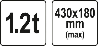 Yato Profi Manueller Holzspalter für Fussbetrieb, 1,2 Tonnen, liegende Ausführung, bis 430mm, mechan