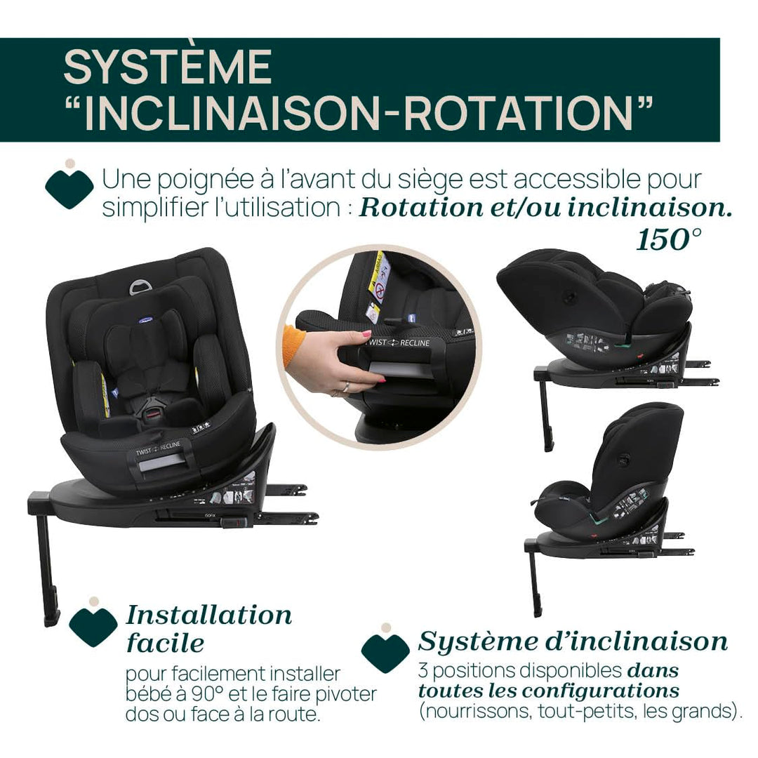 Chicco Everone I-Size Autositz mit Isofix-Basis, von 0 bis 36 kg, von 40 bis 150 cm, ECE R129/03, 36