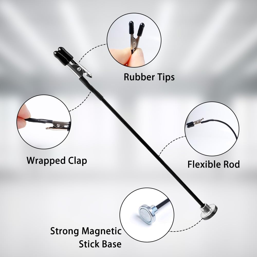 24 Stück Dritte Hand Löten mit Magnetfuss Flexibler Löthilfe Krokodilklemme 15cm Magnetisch Krokodil