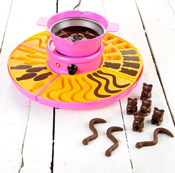 Rosenstein & Söhne Gummibärchenmaschine: Gummibärchen-Maschine und Schokokonfekt-Maker mit Gussforme