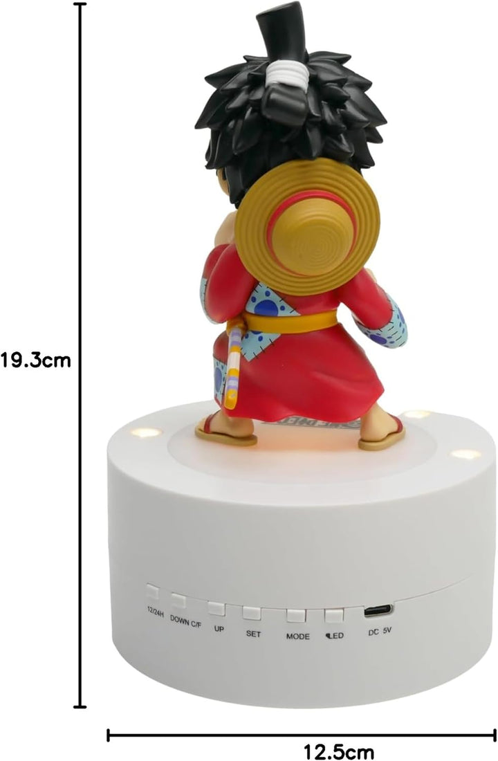 Teknofun - Wecker One Piece - Luffy in Kimono - Beleuchteter Retro-Bildschirm - Digital Display - Pr