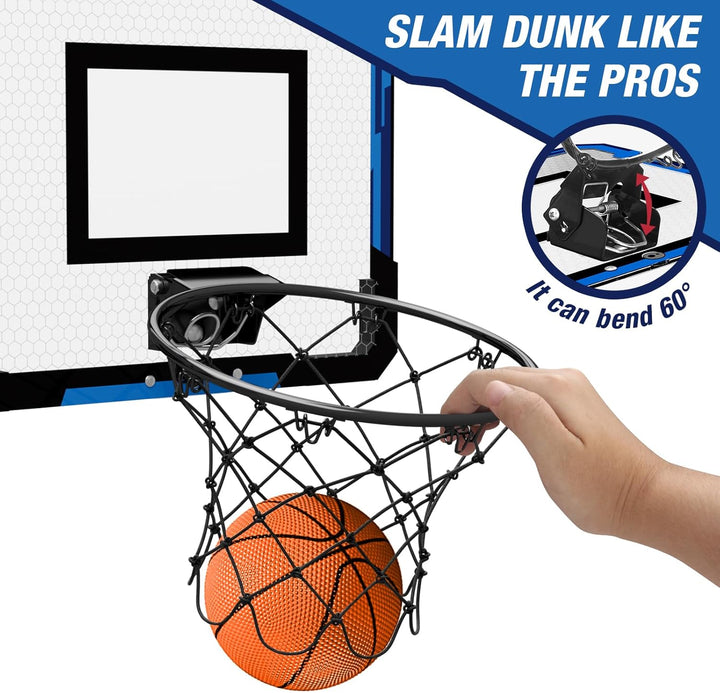 HYES 2 Player Basketballkorb für Kinder, Dual Shot Mini Basketballkorb mit Scoreboard 4 Balls Pumpe