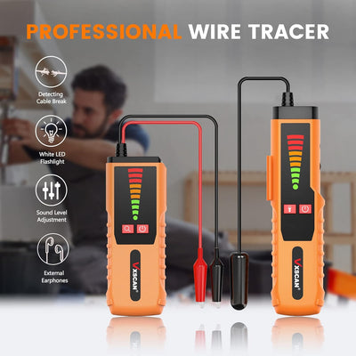 VXSCAN Erdkabel-zerstörungsfreier Ortungsgerät, Drahtsuchgerät Tracer F04 mit Kopfhörer zum Auffinde