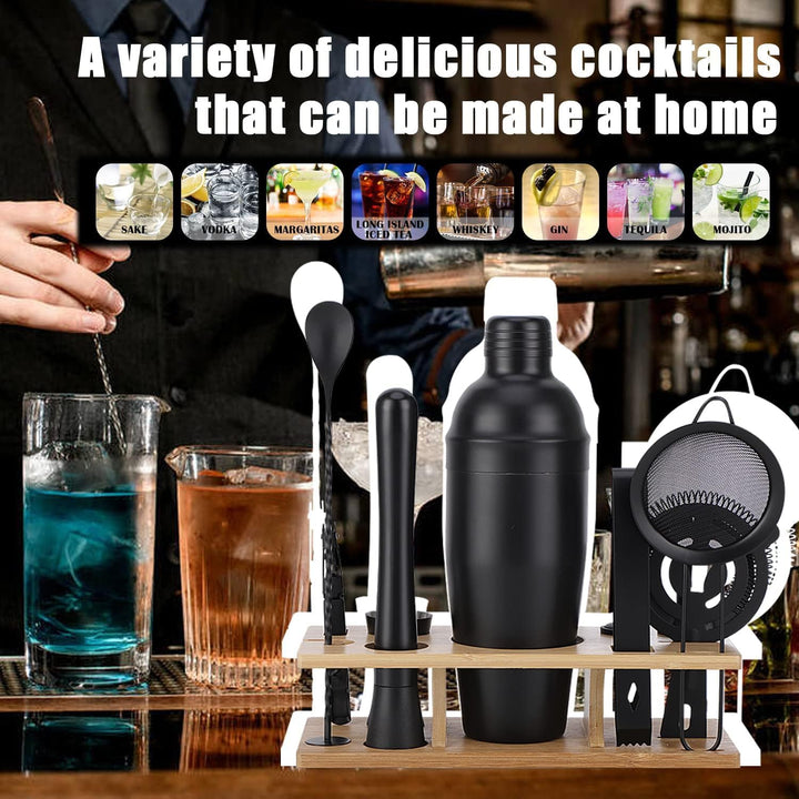 OBALY Barkeeper Kit 11-teilig Cocktail Shaker-Muddler für Cocktails 25oz Boston Shaker-Bar-Zubehör m