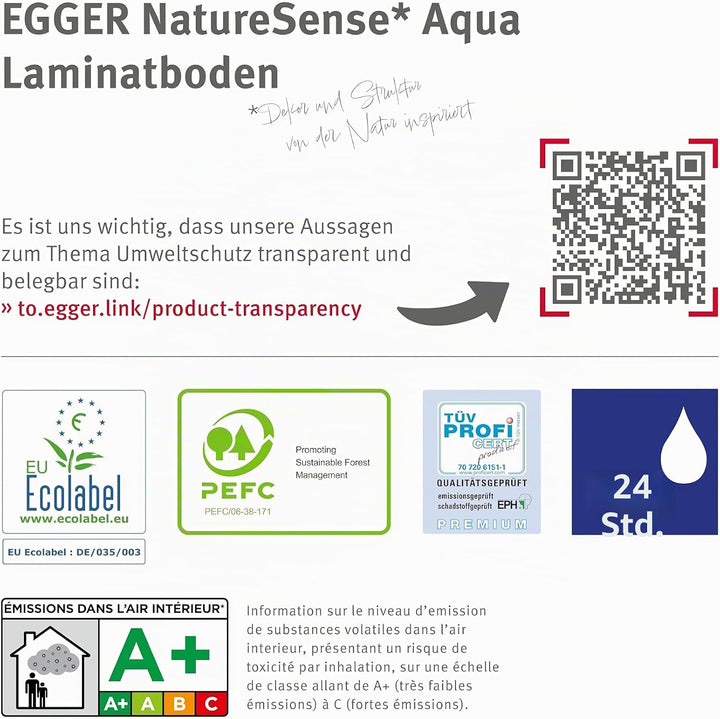 EGGER NatureSense Aqua Laminat EL2111 Pinot Eiche weiss 1292x193x8mm (1,995m²) 1,995m² | Boden, 1,99
