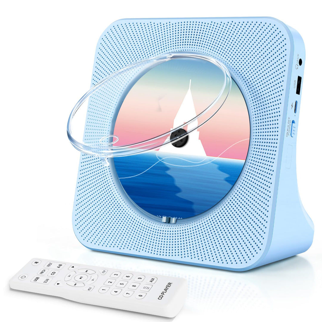 Tragbarer Bluetooth-CD-Player mit Lautsprechern, Heim-CD-Player für Kinder, unterstützt Bluetooth-Em