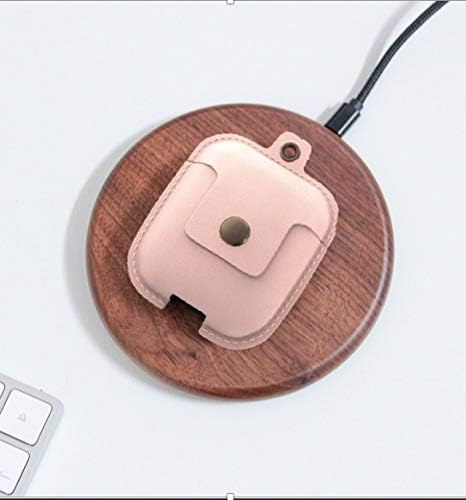 Woodcessories - AirPods 1 &amp; 2 Leder Hülle mit Halskette, AirCase (Rose Nude) AirPods 1 &amp; 2 Rosa, Air