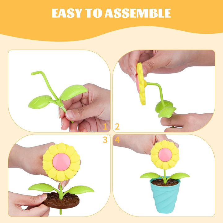 YAOZUP 24 Stück Kinder Gartengeräte Spielzeug mit Aufklebern, Gartenspielzeug Kinder, Sandspielzeug