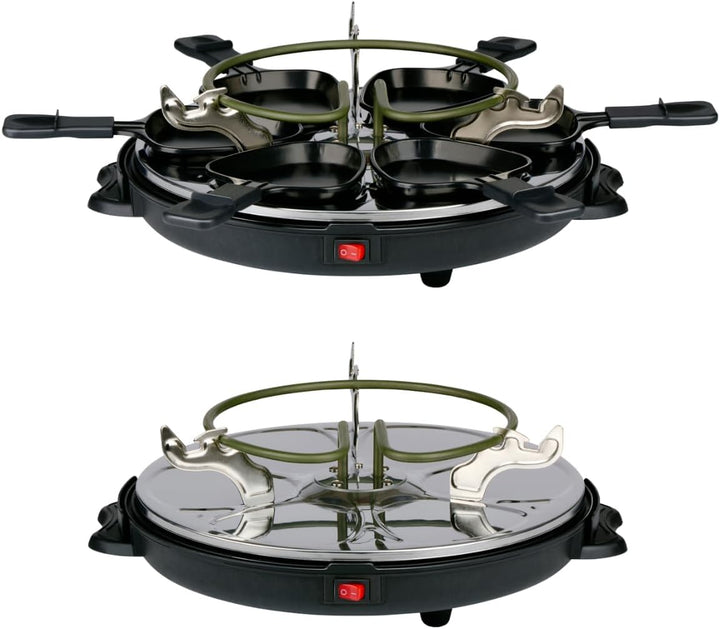 alpina Raclette-Grill 800W - Gourmet-Set für 8 Personen - mit abnehmbarer Grillplatte