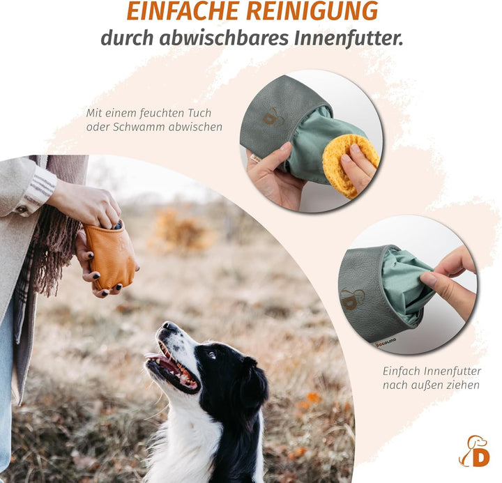 Pantolinos DOGOLINO® Leckerli-Beutel für Hunde aus Leder - Leckerlitasche - Futterbeutel für Hundetr