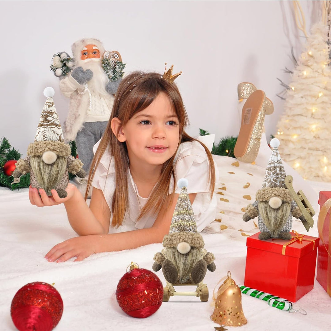 Gehydy Weihnachtswichtel Figuren 3er Set Weihnachtsdeko Wichtel Weihnachten Deko Wichtel Zubehör Dek