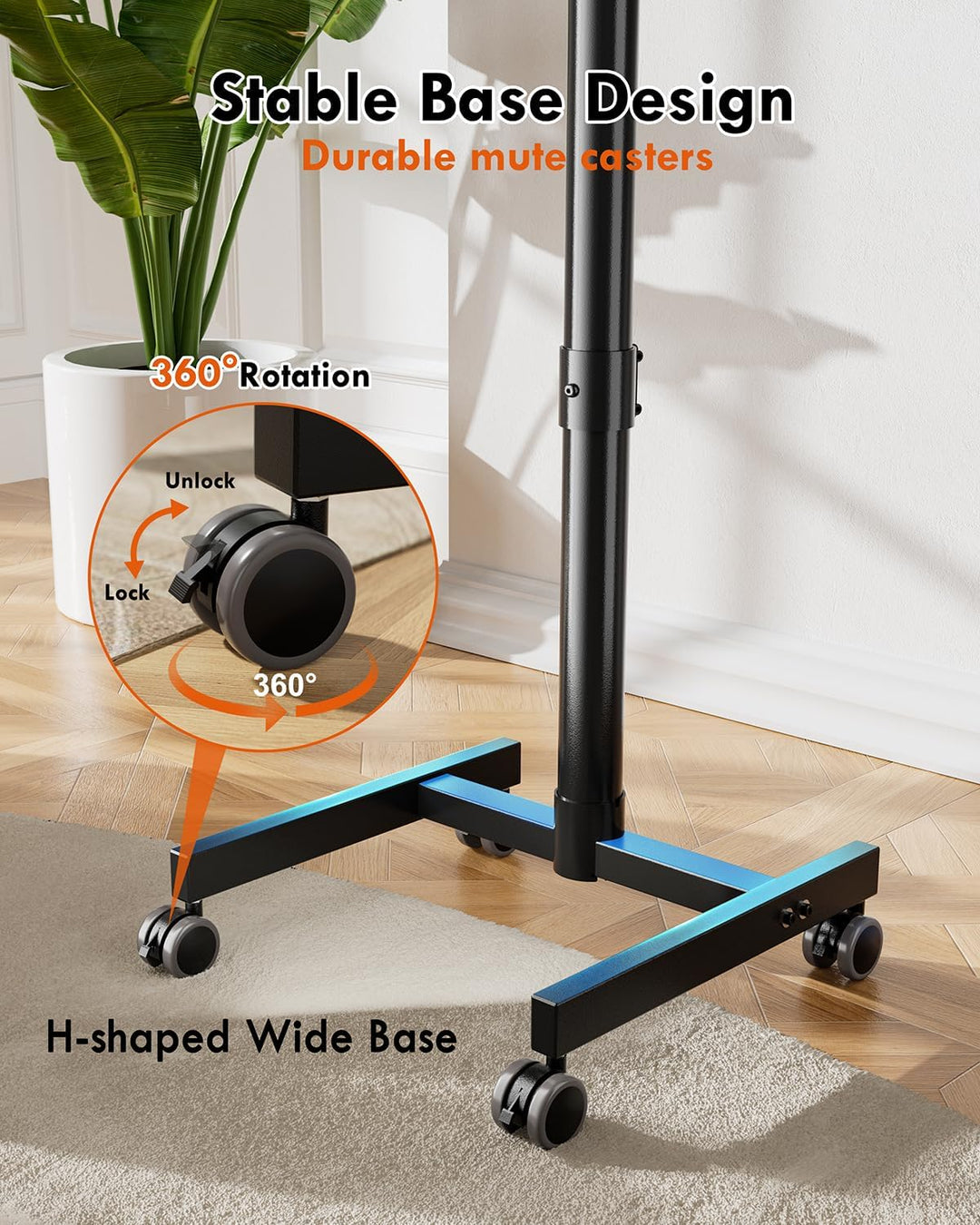 FORGING MOUNT TV Ständer Rollbar für 23-60 Zoll Plasma/LCD/LED Fernseher | Fernsehständer mit Rollen