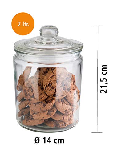 APS 82251 Vorratsglas „Classic“ – Hochwertiger Glasbehälter zur Aufbewahrung mit 2,0 Liter Fassungsv