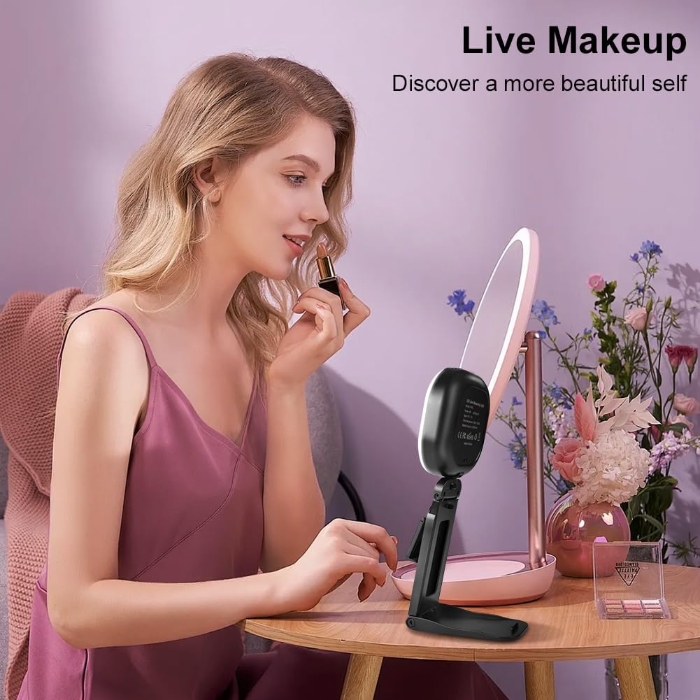 HOTUT Ringlicht Laptop PC, Videokonferenz Licht mit Stativ & Handyhalter, Ringleuchte 5 Lichtfarben