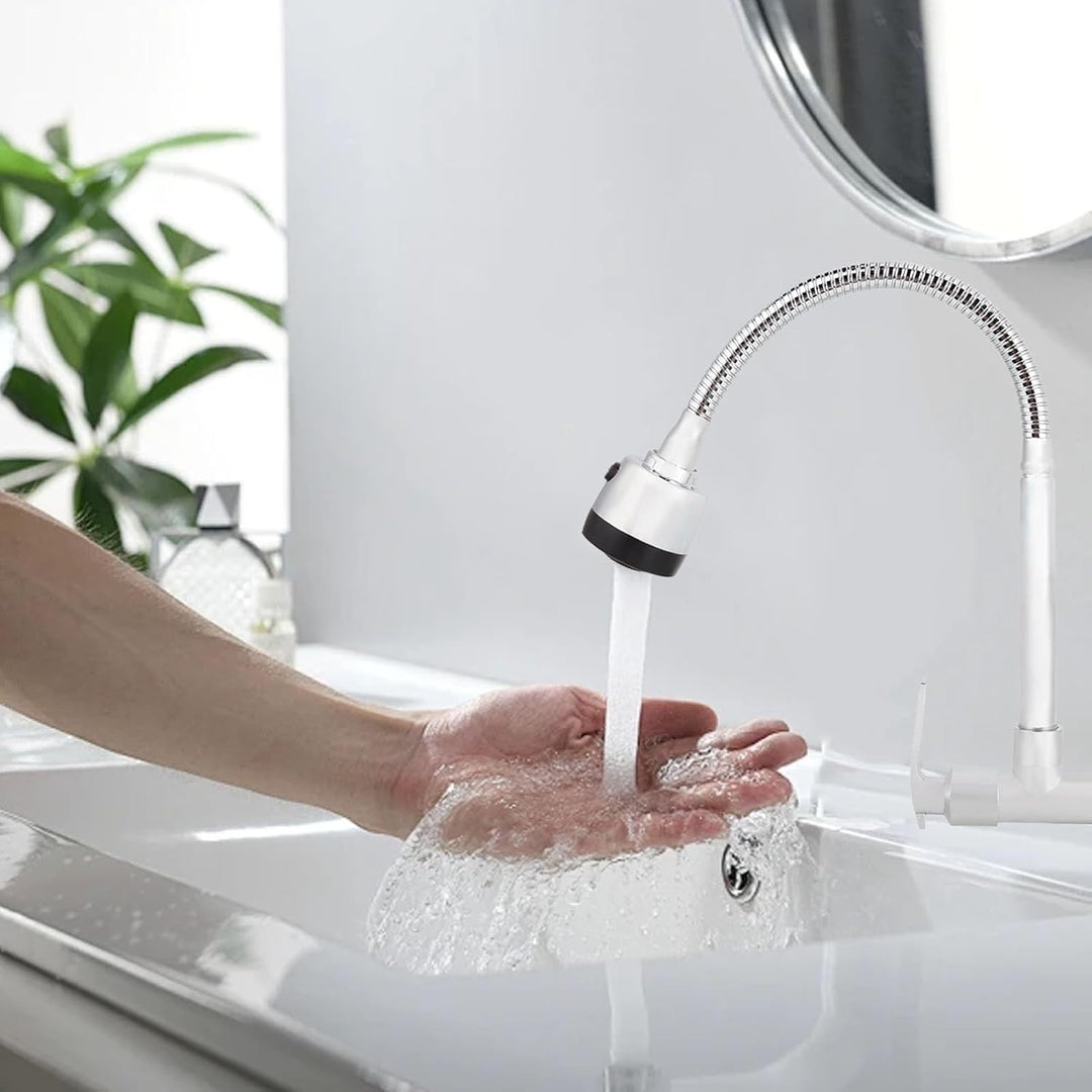 Wasserhahn Wandmontage, 1/2 Zoll Einzelne Kaltwasserhahn Küchenarmatur Wand 360° Drehbar Spüle Wasse