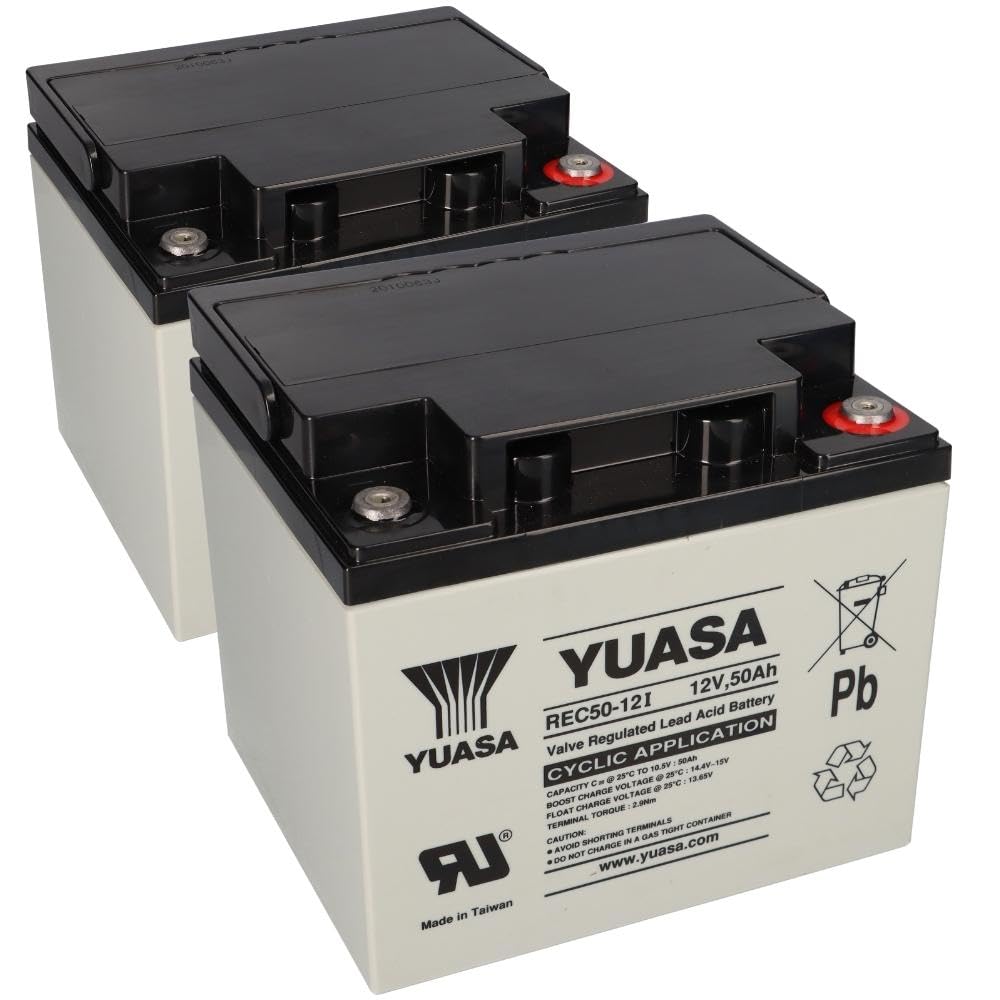 2X AGM 12V / 50Ah Blei-Akku - REC50-12I Zyklenfest kompatibel MP50-12C, 12LCP-50, WP50-12NE AKKUman