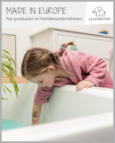 ULLENBOOM Bademantel Kinder, Frottee aus 100% Baumwolle (OEKO-TEX zertifiziert), Made in EU - Badeha