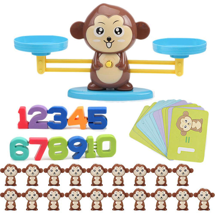 Queta Montessori Mathe Waage Spielzeug, Cartoon Tier Balance Skala Math Spielzeug Lernspielzeug mit