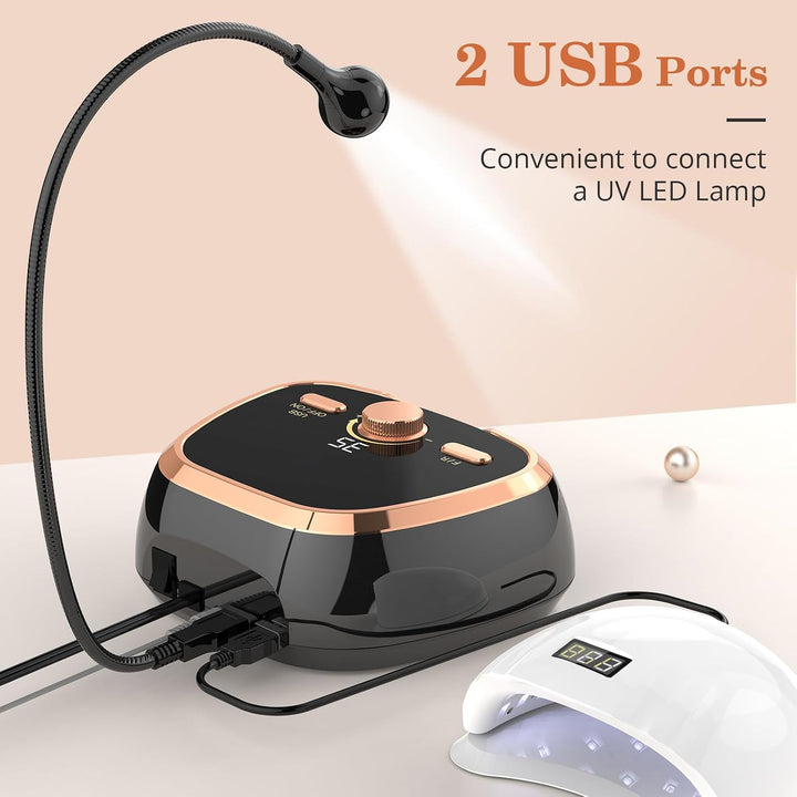 Electric Nail Drill Machine, Professional 35000RPM Electric Nail Drill File with Speed Display Manic