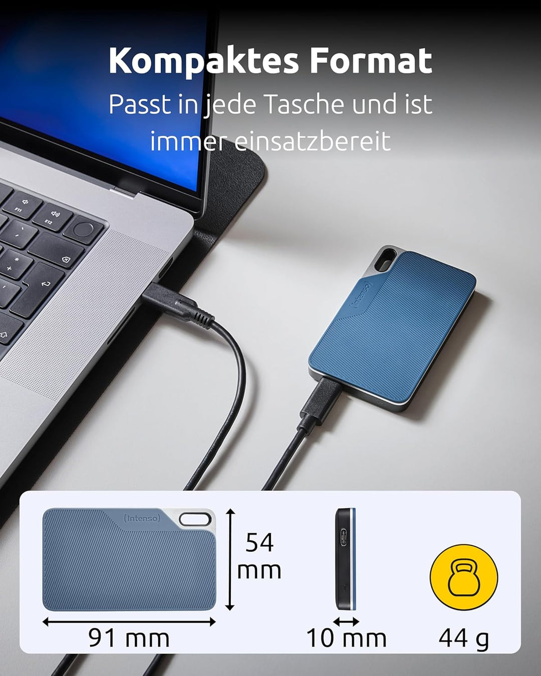Intenso Externe SSD TX100, 500 GB Portable Solid State Drive, Super Speed USB 3.2 Gen 1x1 (5 Gbit/s)