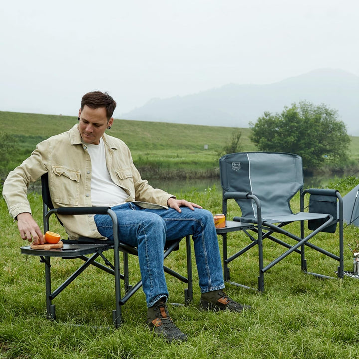 TIMBER RIDGE Campingstuhl Faltbar 180kg Regiestuhl klappbar Aluminium tragbar Ultraleicht Angelstuhl