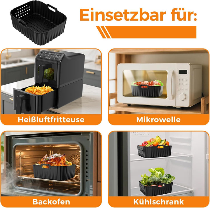 Airfryer Zubehör für Philips 4000 Serie 10L, Silikonform Zubehör für Philips Stacked Dual Basket NA4