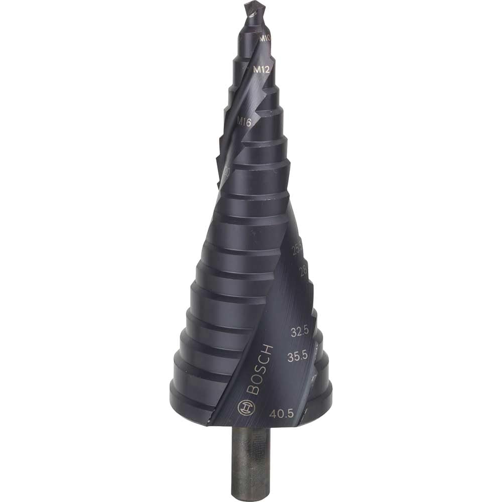 Bosch Professional Stufenbohrer HSS-AlTiN mit 3-Flächen-Schaft (M10-M40)