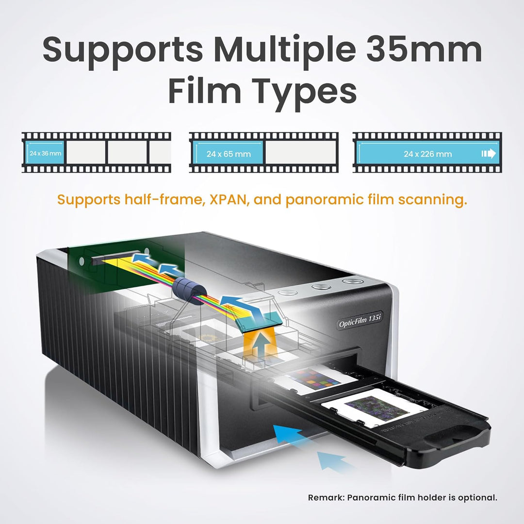 Plustek OpticFilm 135i - Automatischer Film- und Diascanner, Stapelkonvertierung von 35-mm-Dias und