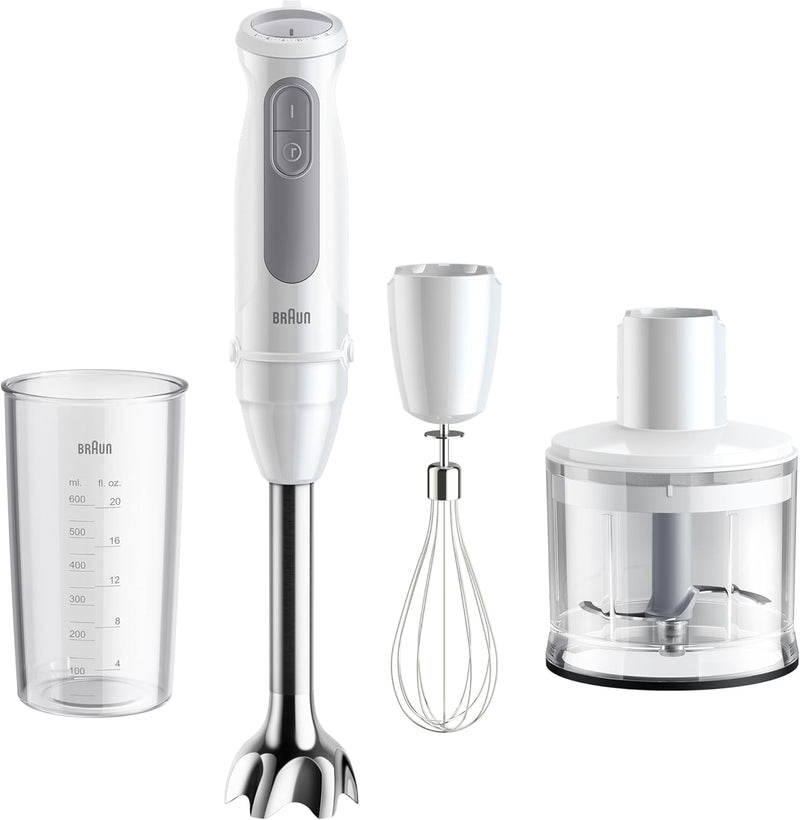 Braun Stabmixer MultiQuick 5 MQ 50236 M, 1000W, 21 Geschwindigkeitsstufen+Turbo, Edelstahl Pürierfus