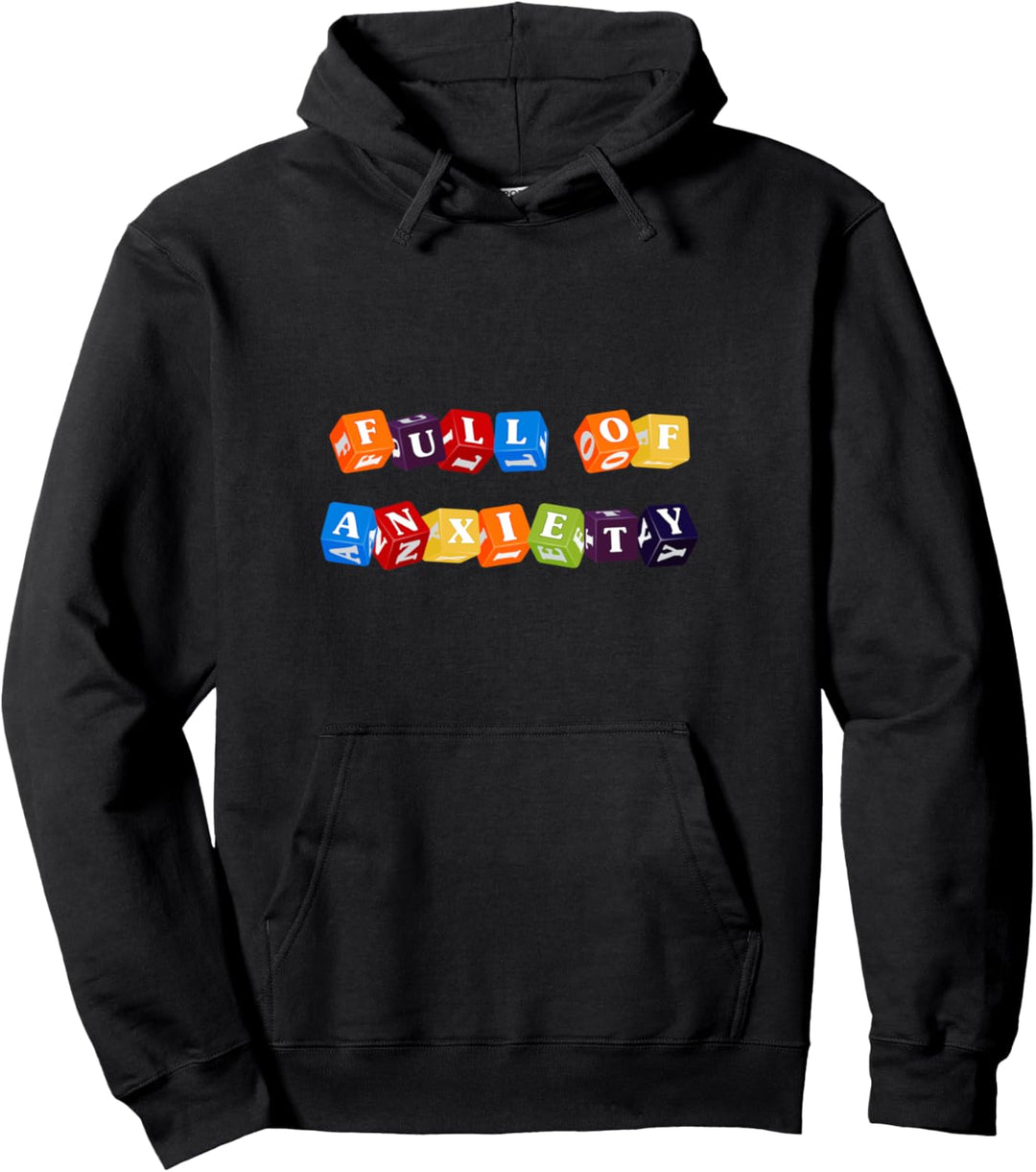 Kidcore Aesthetic Full Of Anxiety Würfel Pullover Hoodie