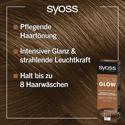 Syoss Color Glow Pflegende Haartönung Roasted Pecan Pantone 17-1052 (3 x 100 ml), semi-permanente Co