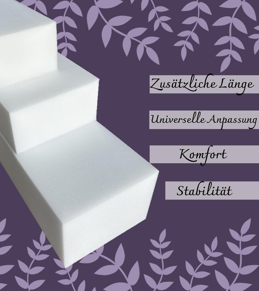 All4All Matratzenverlängerung – Zusatzmatratze - Schaumstoff zuschnitt - Matratzenkeil - Bett Lücken