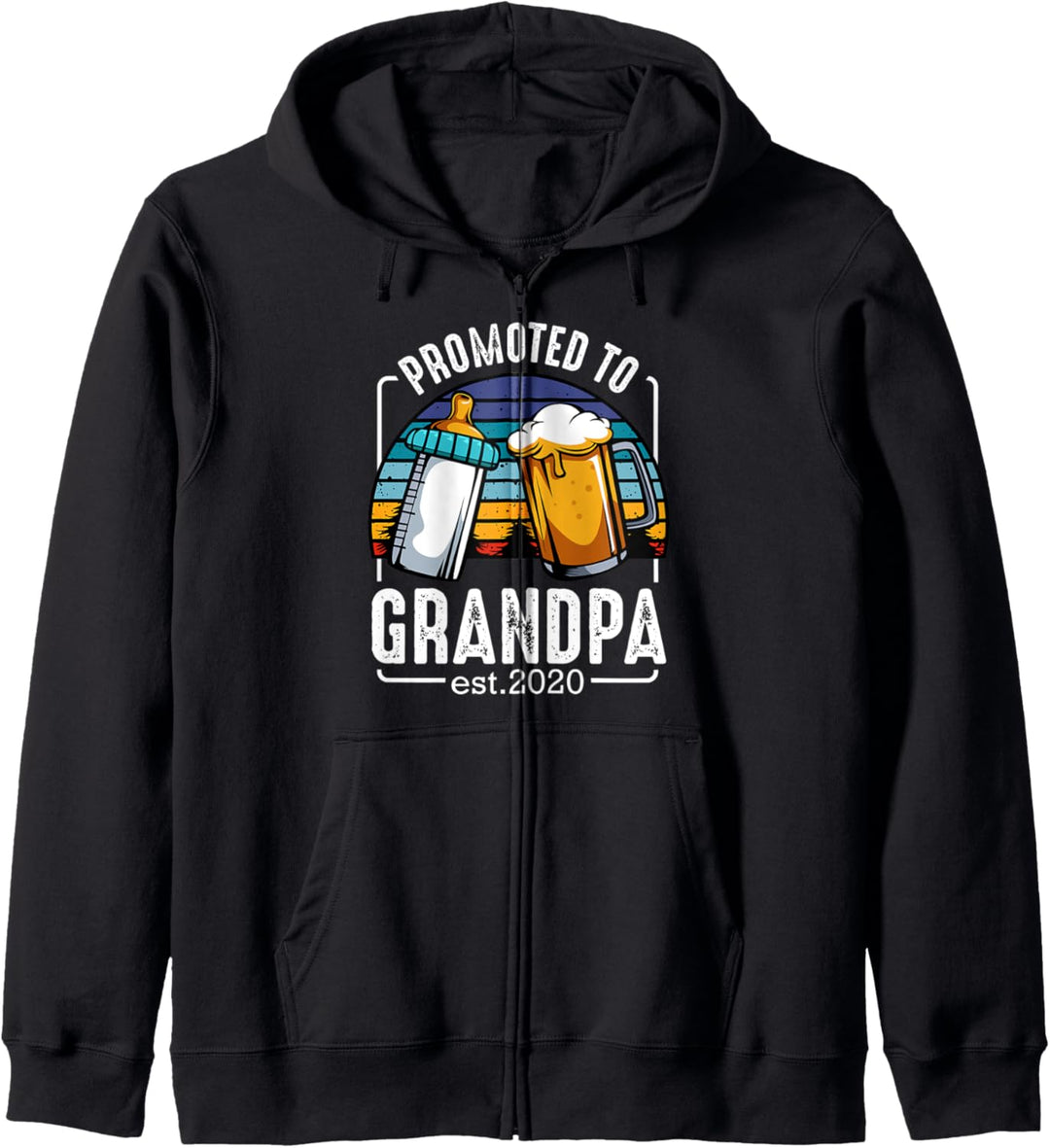 Promoted To Grandpa Est 2020 Werdender Opa Grossvater Baby Kapuzenjacke