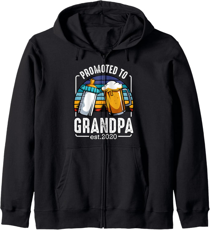 Promoted To Grandpa Est 2020 Werdender Opa Grossvater Baby Kapuzenjacke