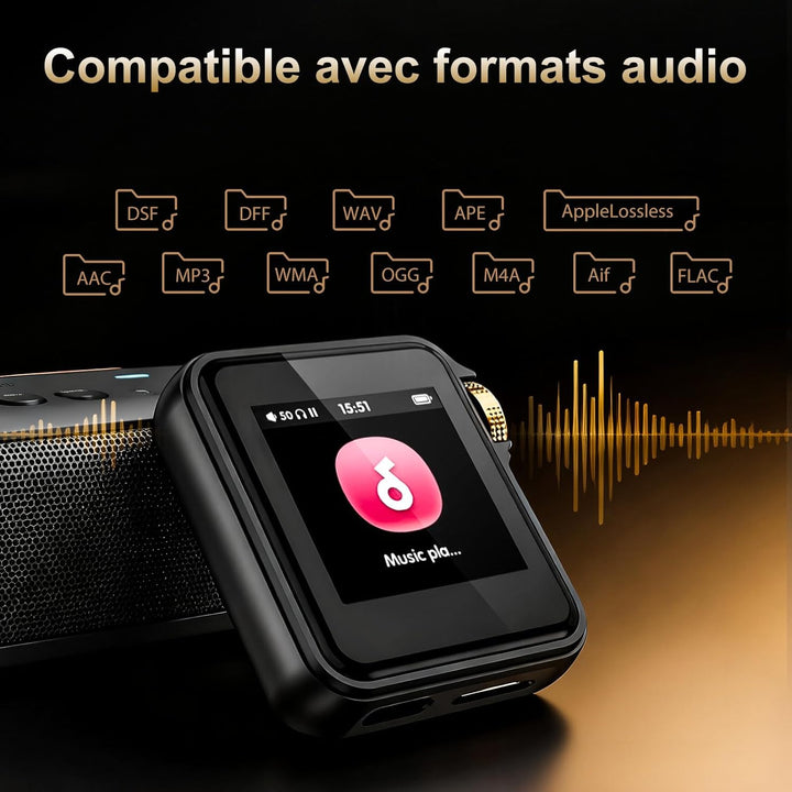HIFI WALKER H2 Mini MP3 Player Bluetooth HiFi mit Clip, DAC ESS9218, Hi-Res Audio DSD/FLAC, 1,54” To